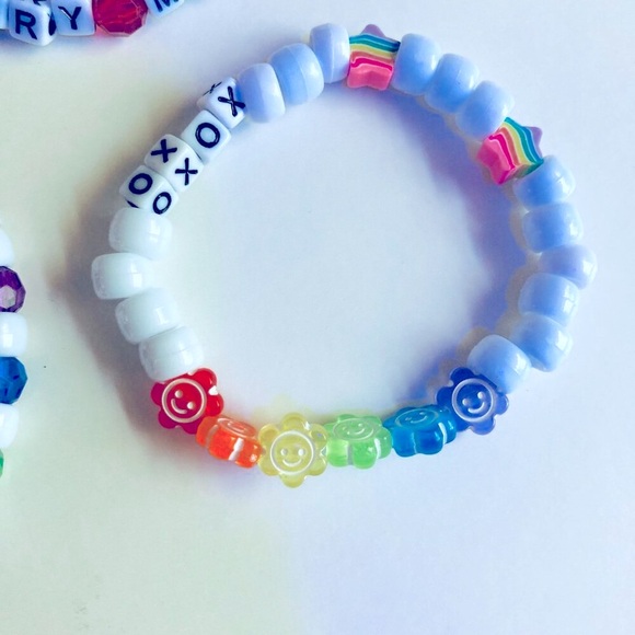 🍒 5/$25 🍒 PRIDE Rainbow Rave Kandi Bracelets | Sorry Mom - Picture 3 of 4